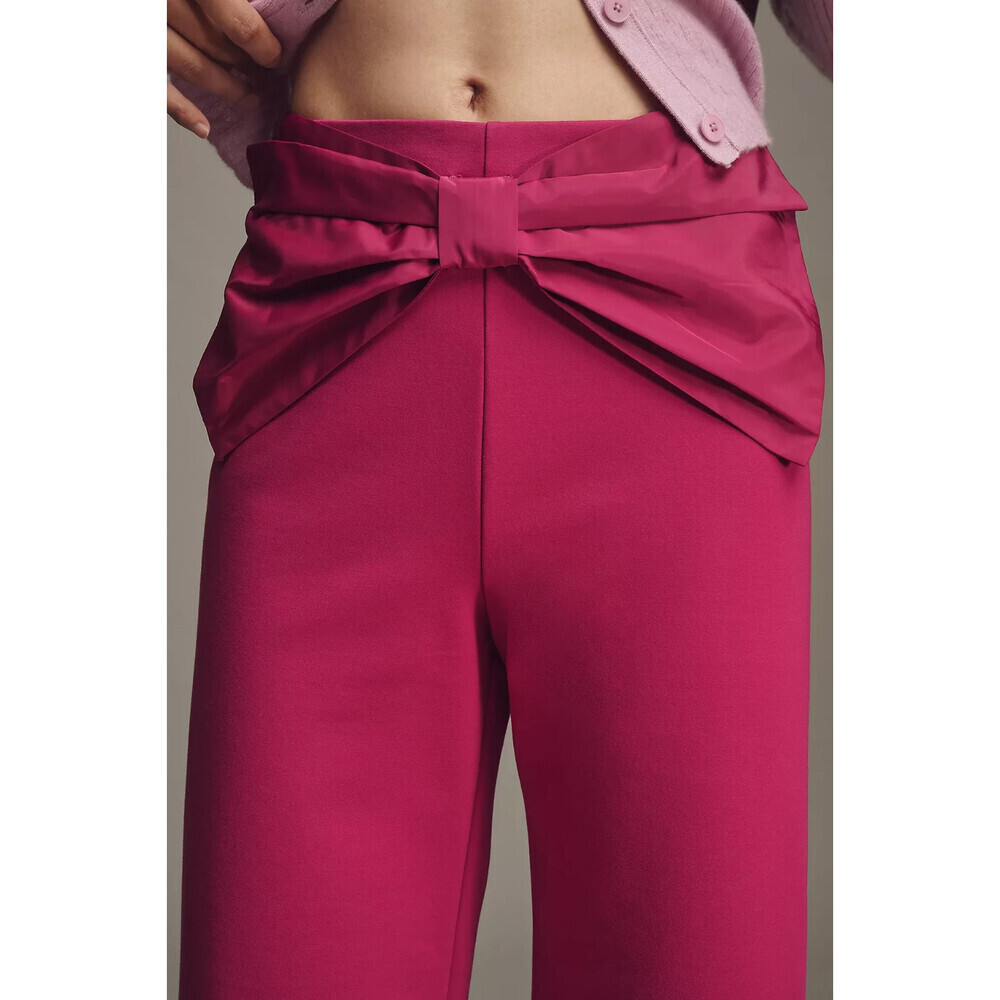 The @merricksart Colette Crop Bow-Waist Pants by Maeve Raspberry SZ 26 - Picture 3 of 4